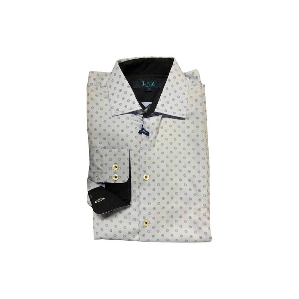 NEW LEO & ZACHARY boys' dress shirt in azul circles